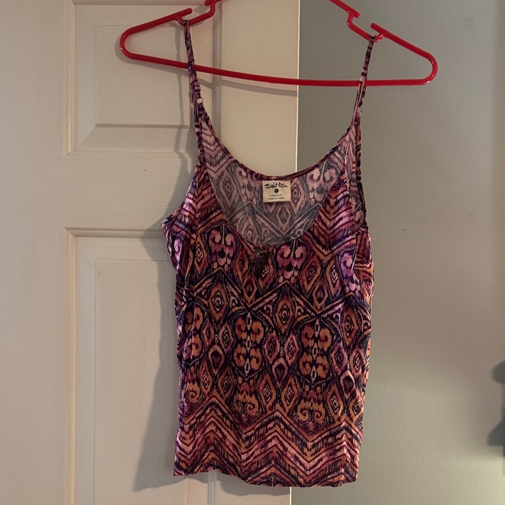 Salt Life Purple and Pink Printed Sleeveless Cami